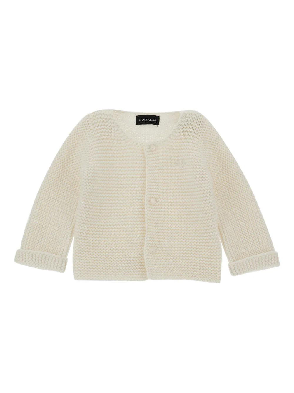 Monnalisa embroidered-logo cardigan - Toni neutri