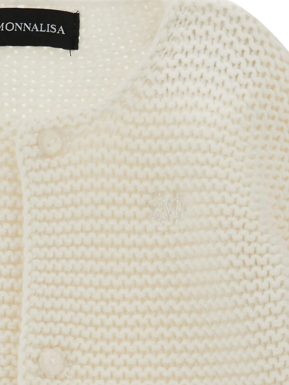 Monnalisa Vest met geborduurd logo Beige