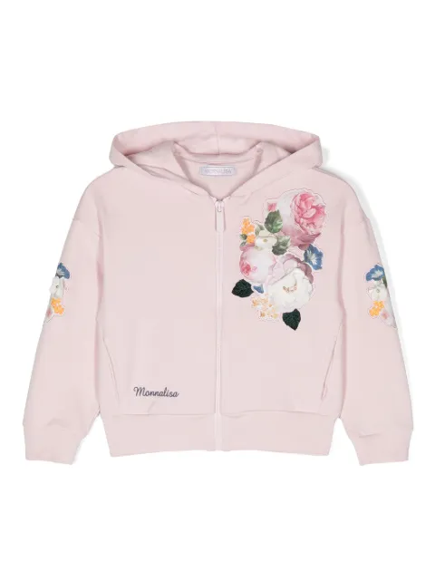 Monnalisa Moletom com capuz e aplicação floral