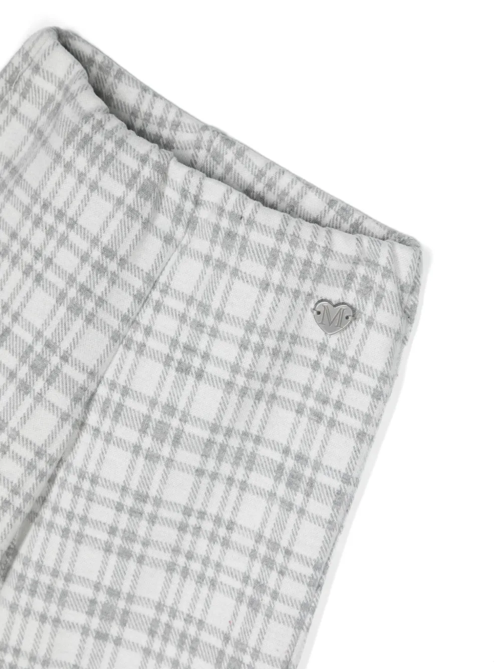Monnalisa Geruite broek met wijde pijpen Grijs