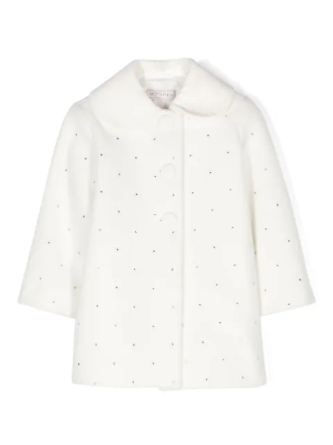 Monnalisa rhinestone-embellished felted coat