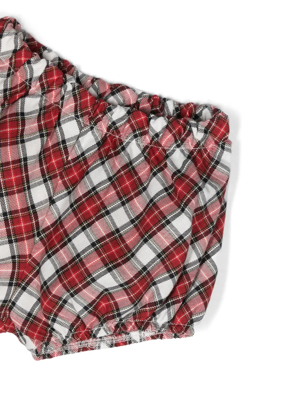 Monnalisa Ruffle-detail Plaid-pattern Dress In Red