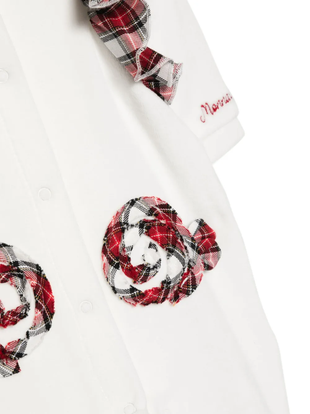 Monnalisa Pyjama met bloemenpatch Wit
