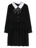 Monnalisa tiered cotton shirt dress - Black