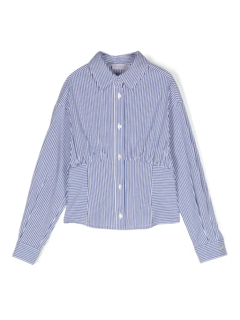 Monnalisa logo-plaque striped shirt