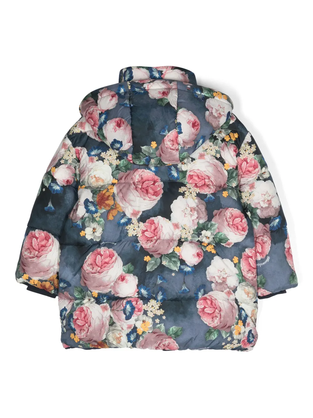 Monnalisa Jas met bloemenprint - Blauw