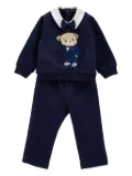 Monnalisa teddy-embroidered tracksuit - Blue