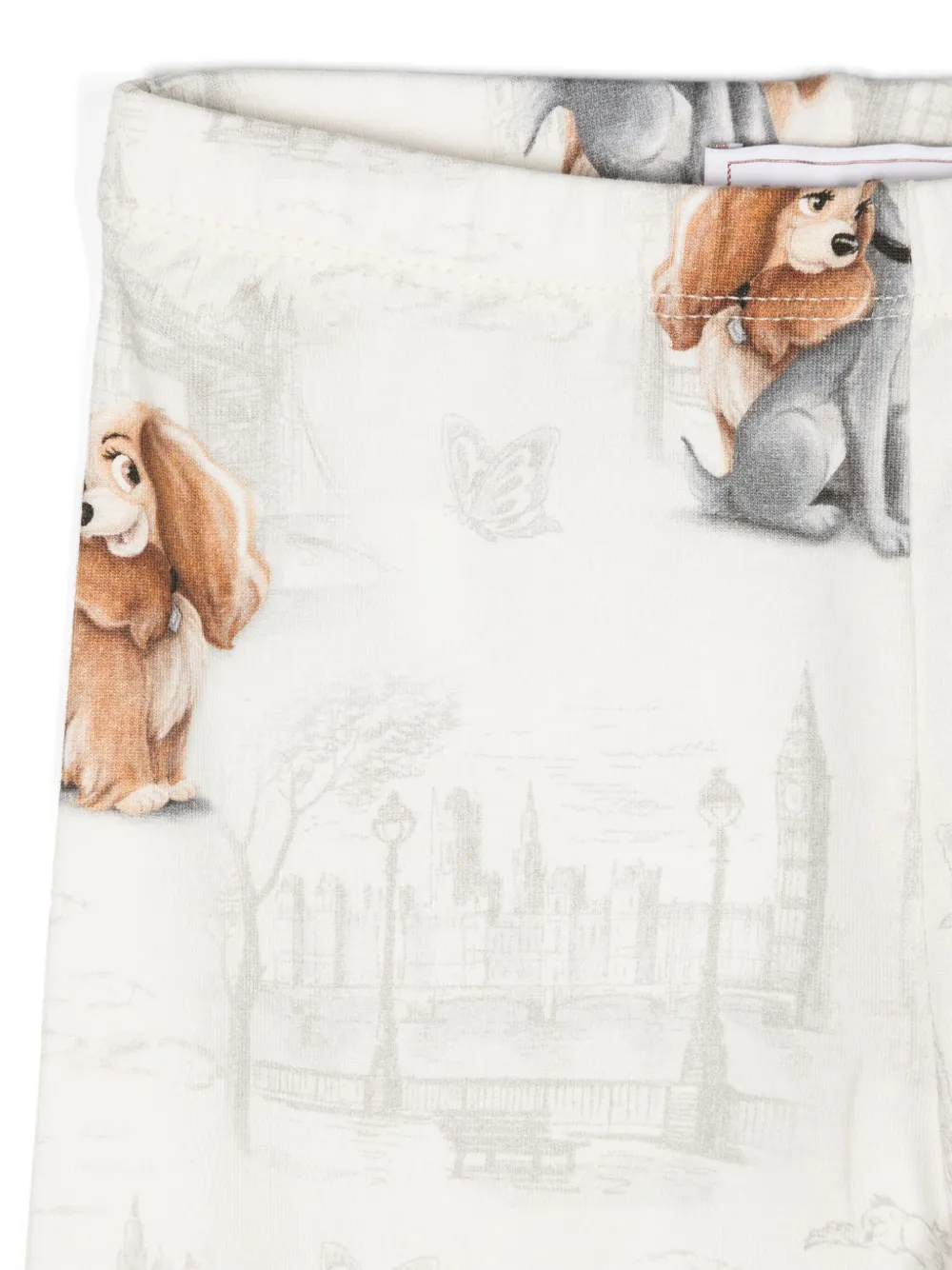 Monnalisa Girls Ivory Cotton Disney Leggings In White