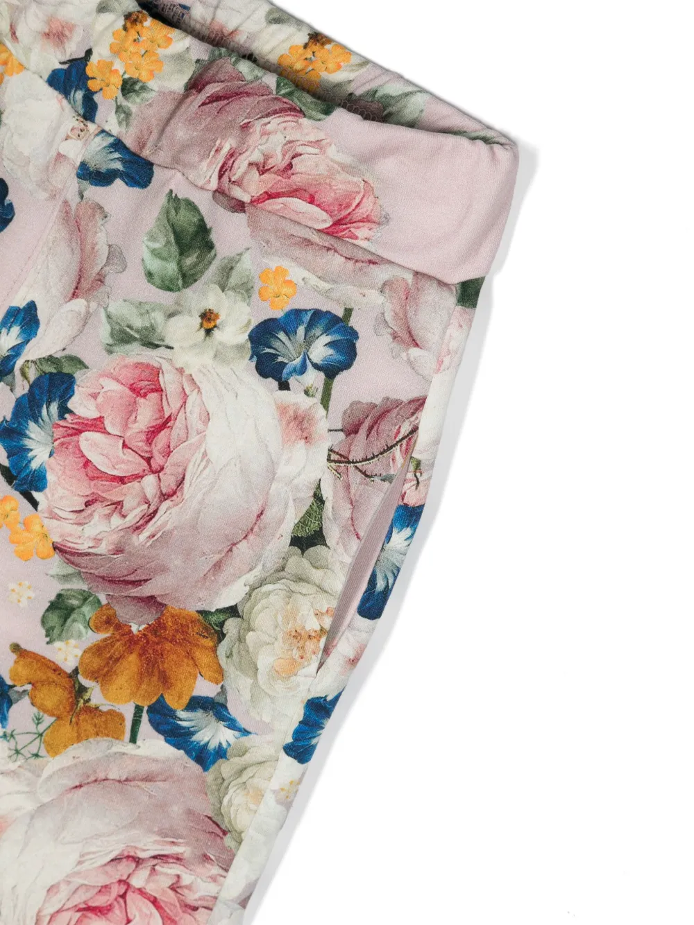 Monnalisa Jersey trainingsbroek met bloemenprint Roze