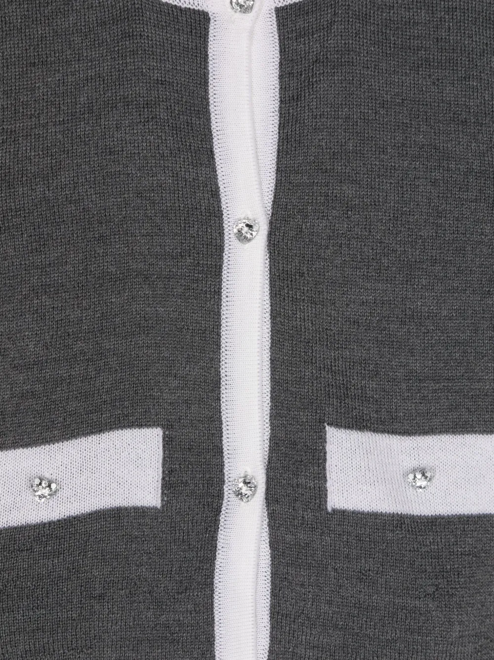 Monnalisa Gebreid vest met contrasterende afwerking Grijs