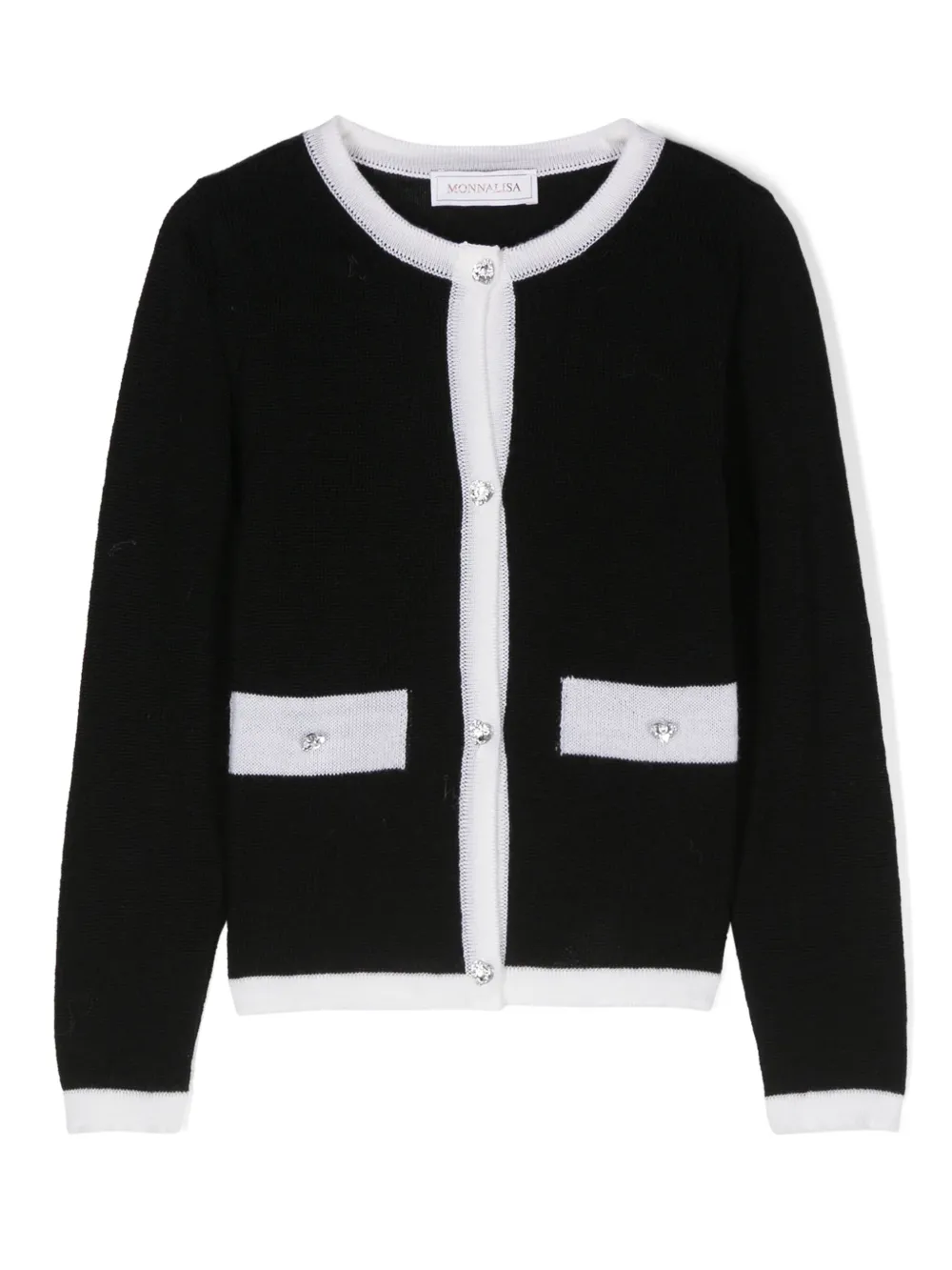 Monnalisa Cardigan con dettagli a contrasto - Nero