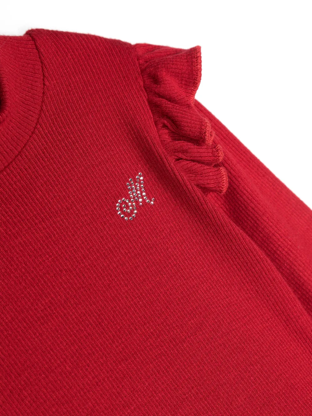 Monnalisa Costina geribbeld T-shirt Rood