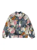 Monnalisa floral-print zip-up sweatshirt - Grey
