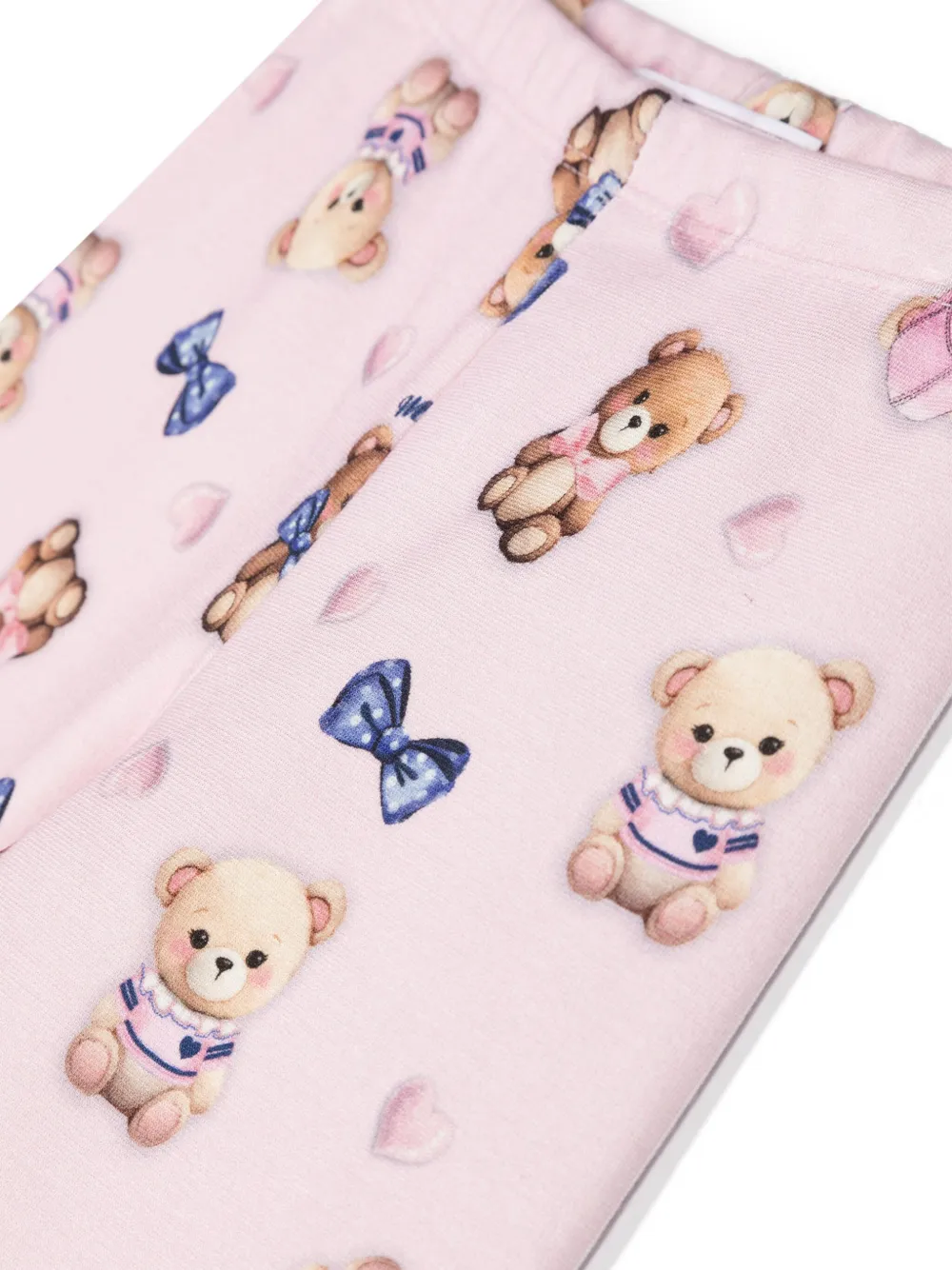Monnalisa Teddy Bear-printed Leggings In 粉色