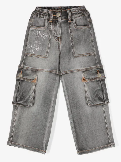 Monnalisa crystal-embellished jeans