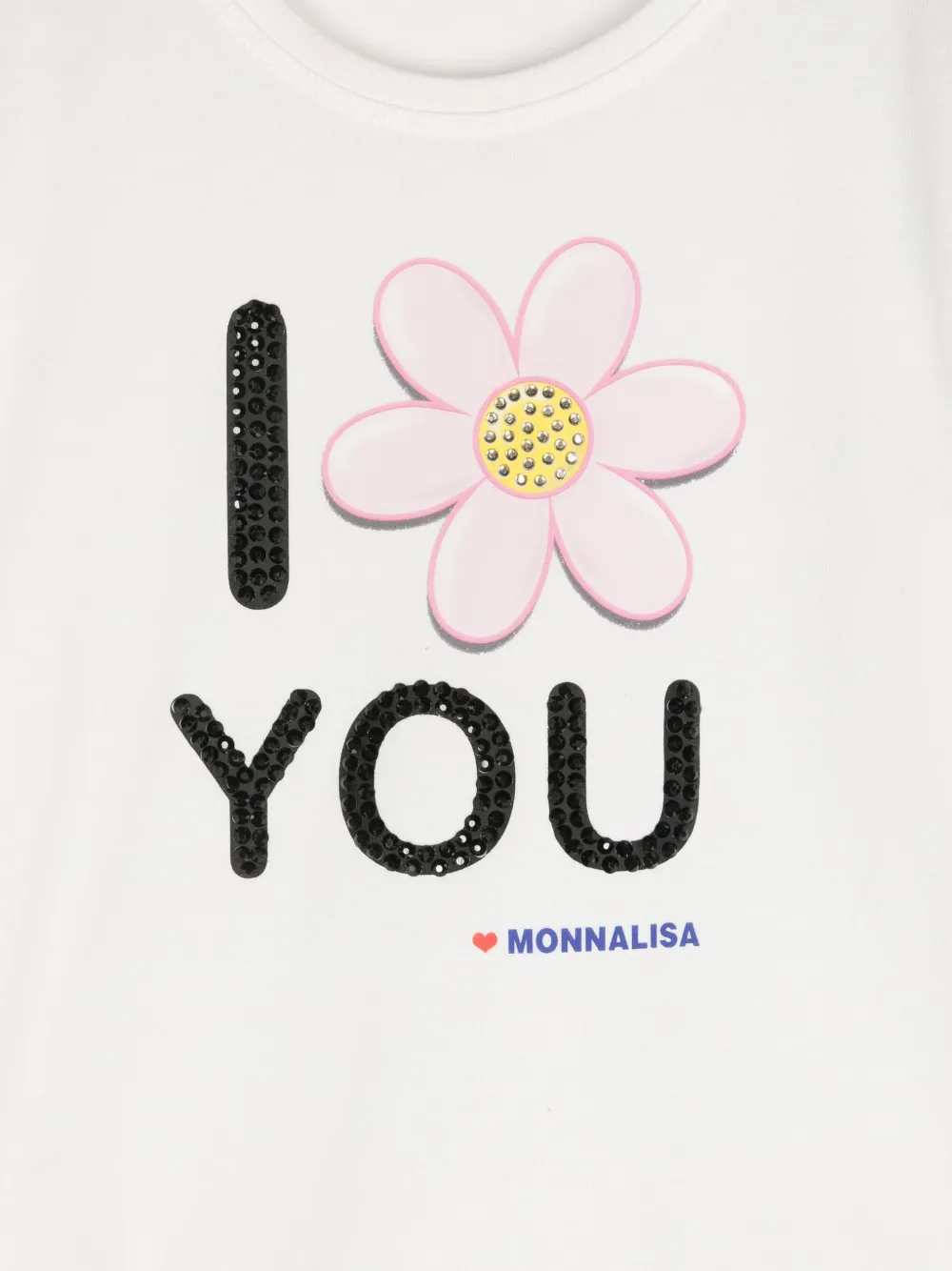 Monnalisa T-shirt met stras Wit