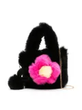 Monnalisa faux-fur tote bag - Black