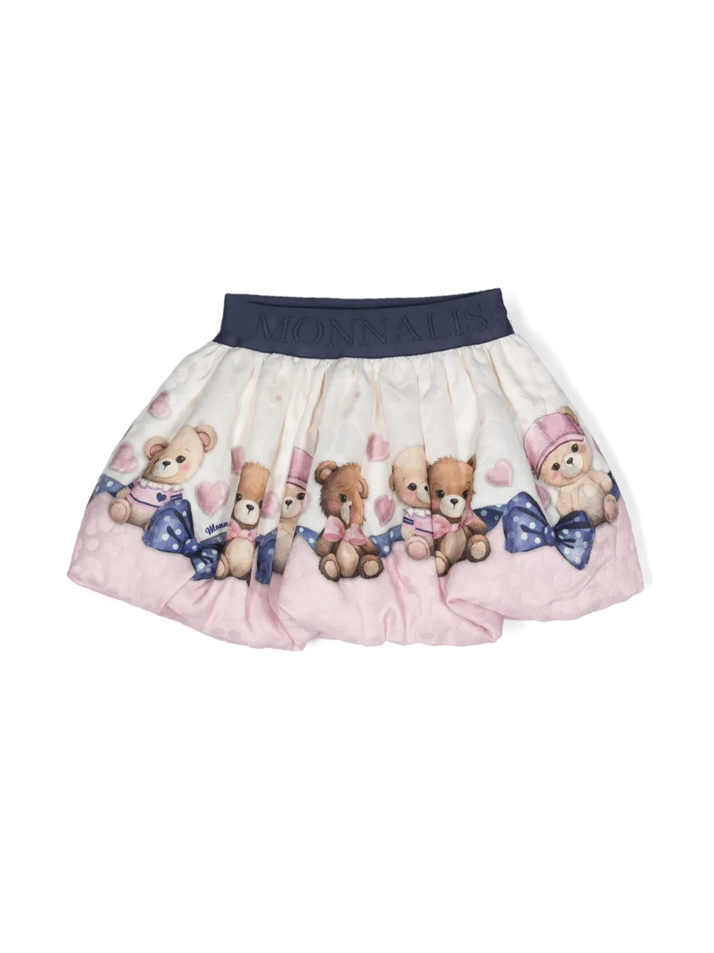 Monnalisa Babies' Teddy Bear-print Puffball Skirt In White