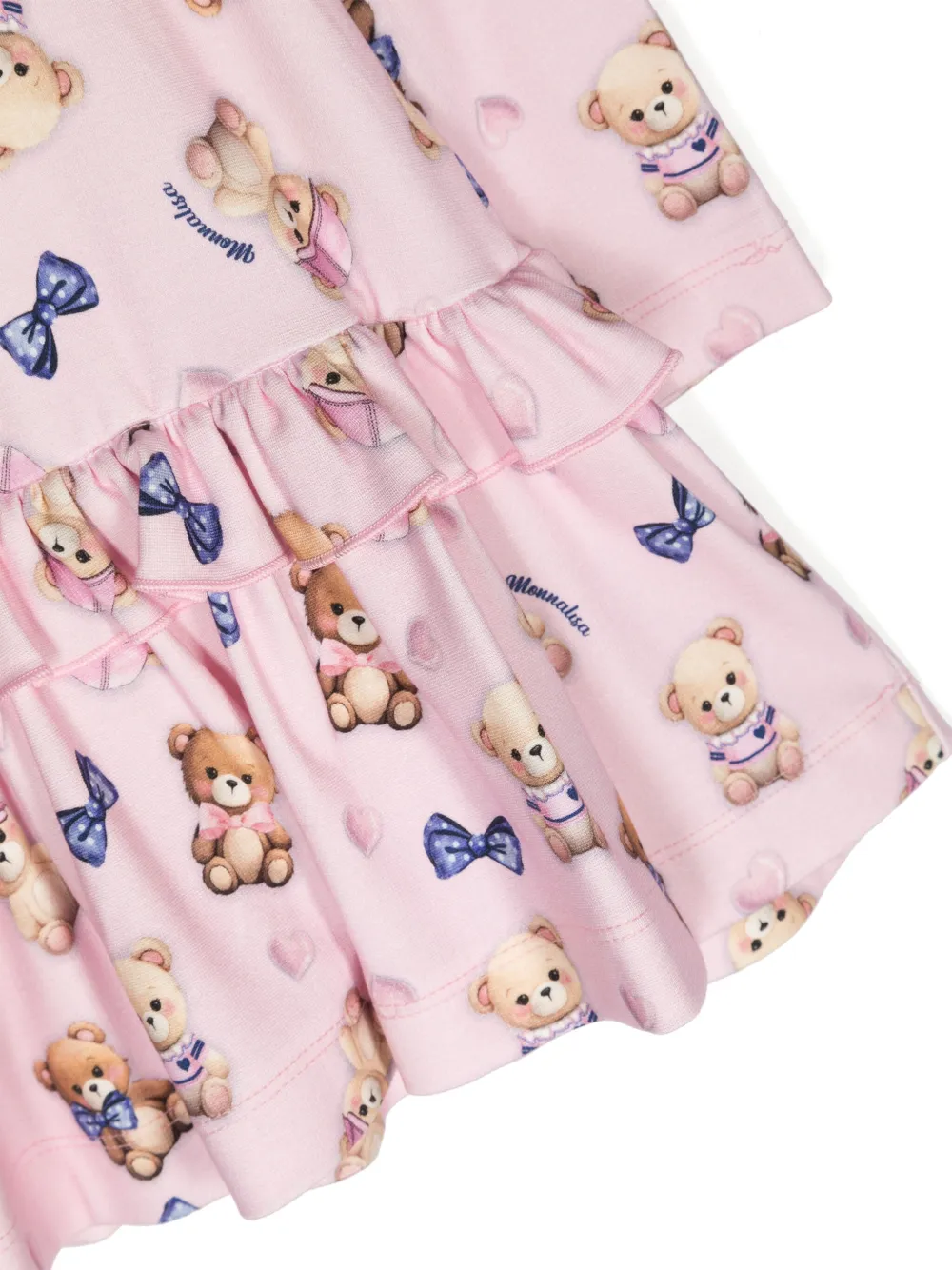 Monnalisa Jurk met teddybeerprint Roze