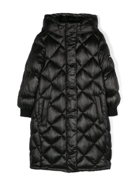 Monnalisa logo-lettering padded coat