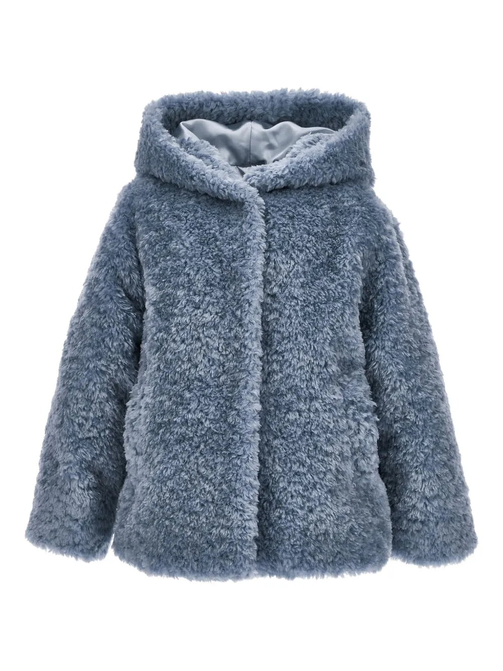 Monnalisa hooded teddy-texture faux-fur coat | Blue | Image 1