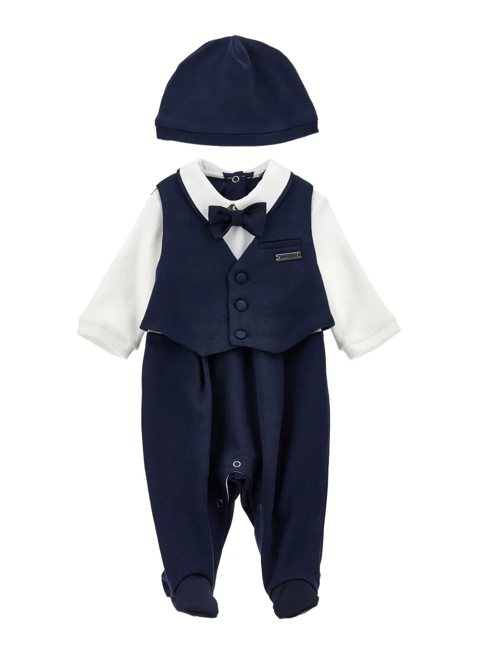 Monnalisa Waistcoat Bow-tie Playsuit Set (set Of Two) In Multi