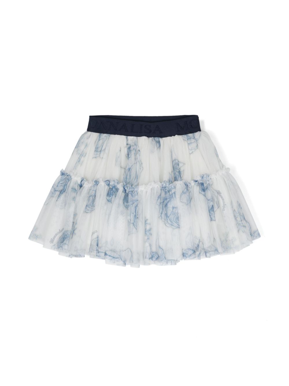 Monnalisa floral-print tulle tutu - White