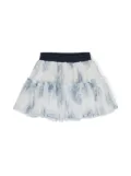 Monnalisa floral-print tulle tutu - White