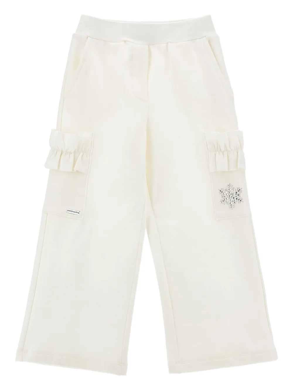 Monnalisa Fleece Trousers With Ruffles In Neutral