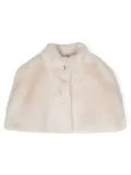 Monnalisa faux-fur short cape - White