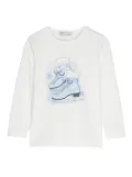 Monnalisa skates-print T-shirt - White