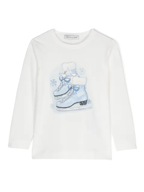 Monnalisa skates-print T-shirt