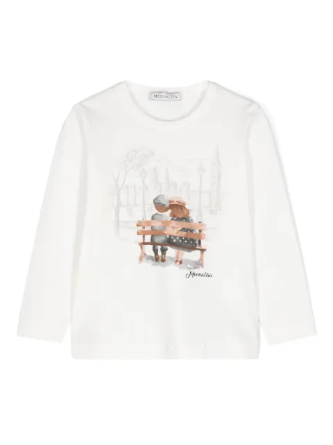Monnalisa graphic-print long-sleeve T-shirt