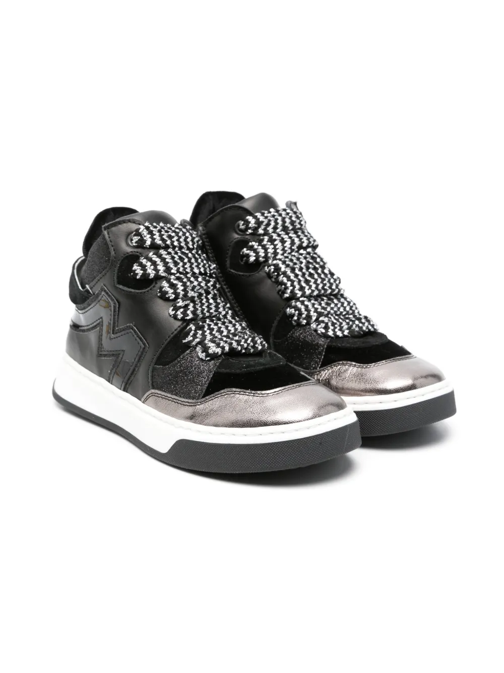 Monnalisa High-top sneakers met glitter Zwart