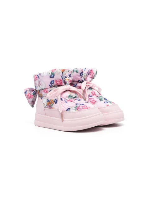 Monnalisa floral-print snow boots
