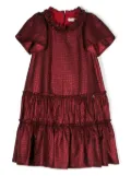 Monnalisa houndstooth-pattern tiered dress