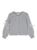 Monnalisa floral-appliqué cardigan - Grey