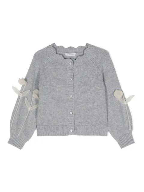 Monnalisa Cardigan com aplicação floral