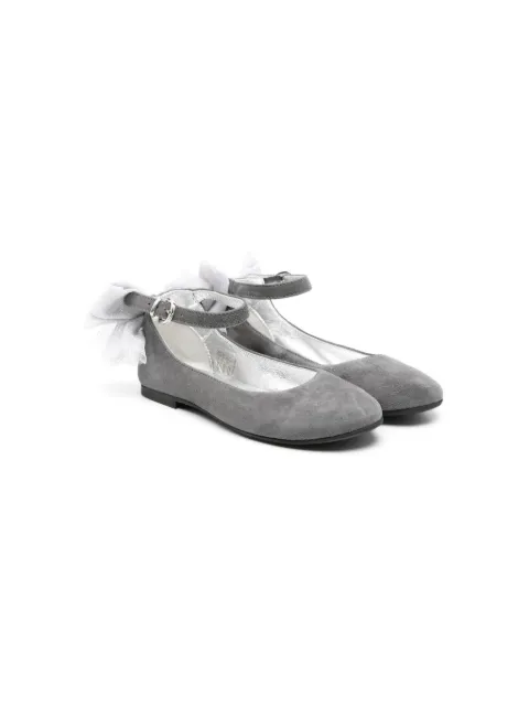Monnalisa flats de gamuza con detalle de moño