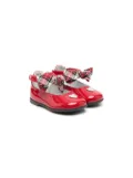 Monnalisa bow-detail leather ballerina shoes - Red