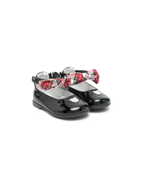 Monnalisa bow-detail leather ballerinas