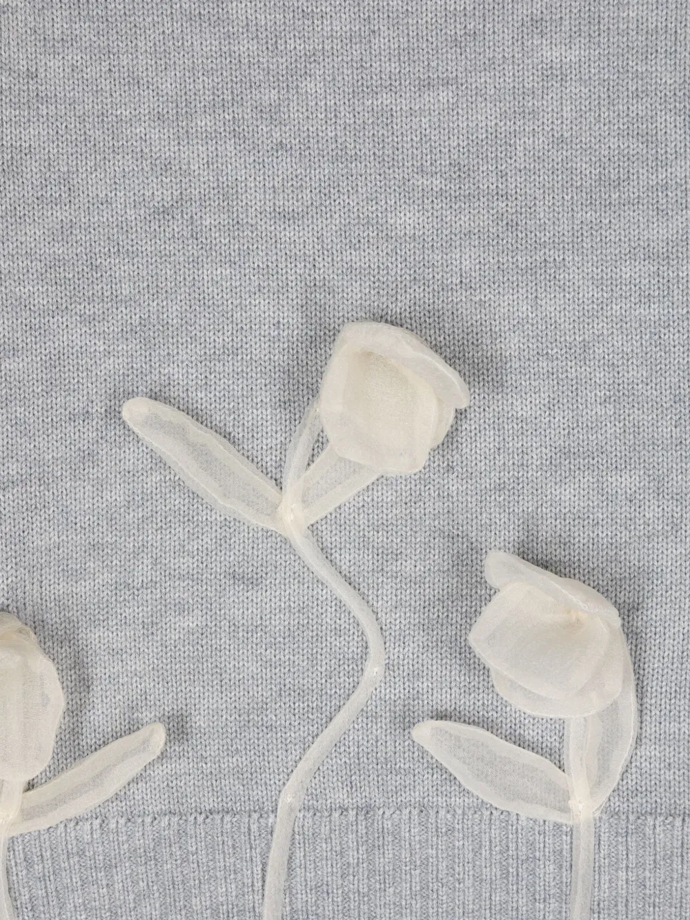 Monnalisa Trui met bloemenpatch Grijs