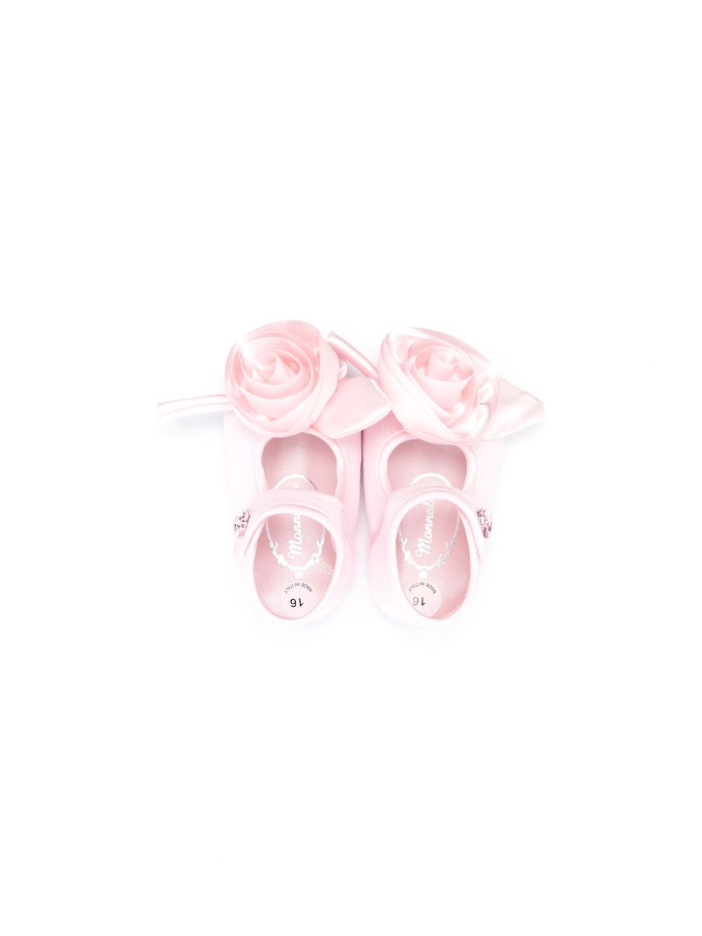 Monnalisa Babyschoentjes met imitatiebloem Roze