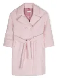 Monnalisa rhinestone-embellished fleece coat - Pink