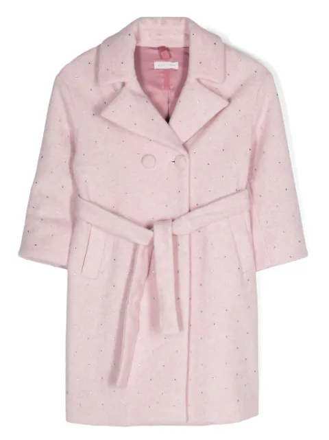 Monnalisa rhinestone-embellished fleece coat
