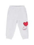 Monnalisa heart-patch jersey track pants - Grey