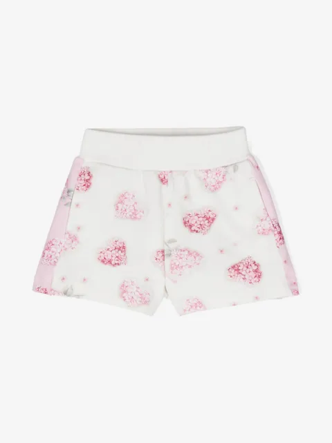 Monnalisa floral heart-print shorts