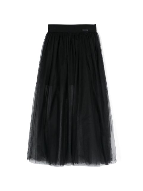 Monnalisa logo-palque tulle midi skirt