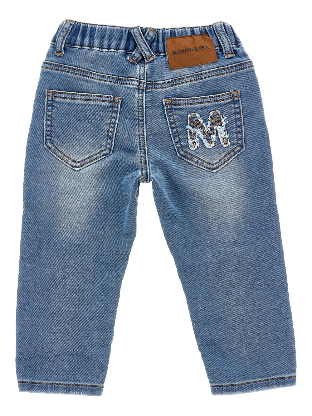 Monnalisa Jeans met geborduurde beer Blauw