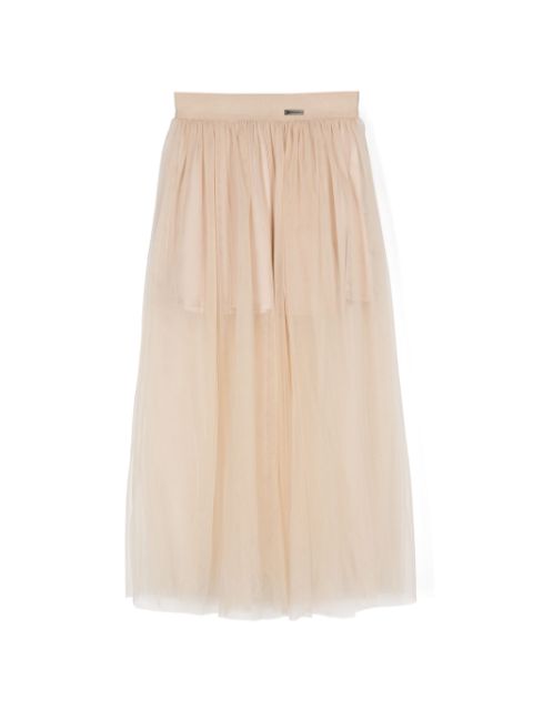 Monnalisa logo-plaque tulle skirt